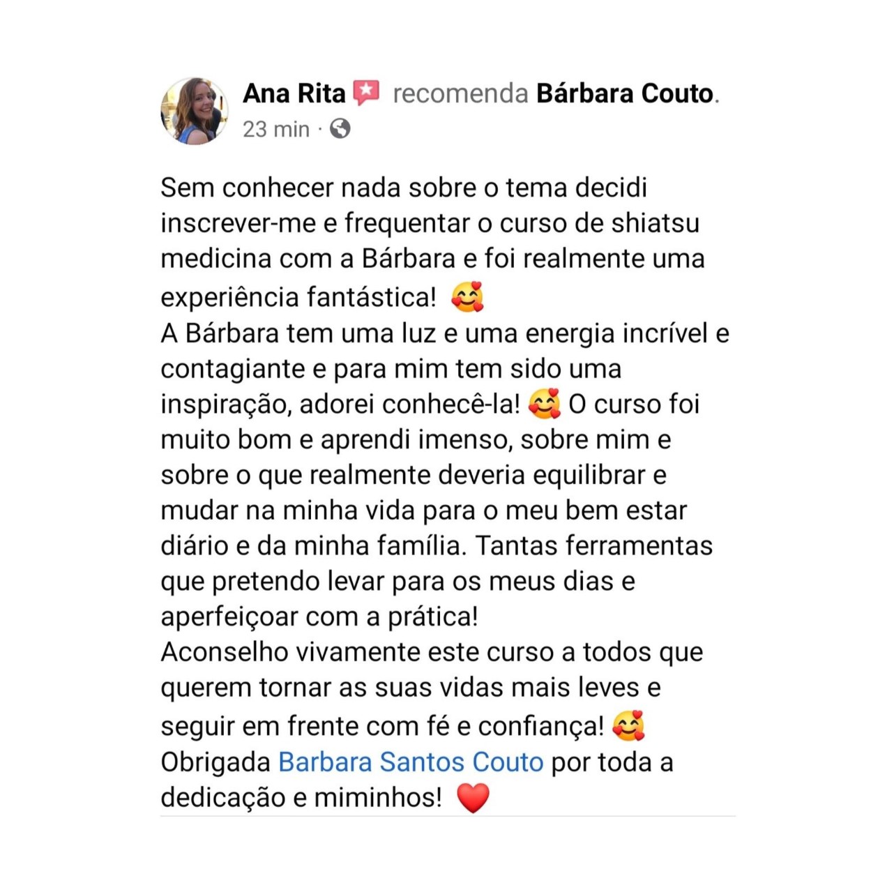 Depoimento de Ana Rita